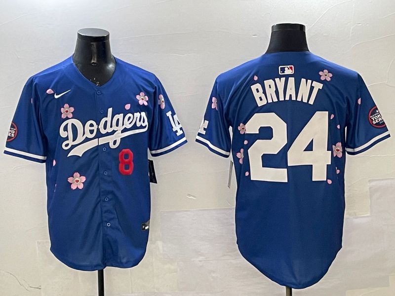 Men Los Angeles Dodgers #24 Bryant Blue Sakura Edition 2025 Nike MLB Jersey style 60->los angeles dodgers->MLB Jersey